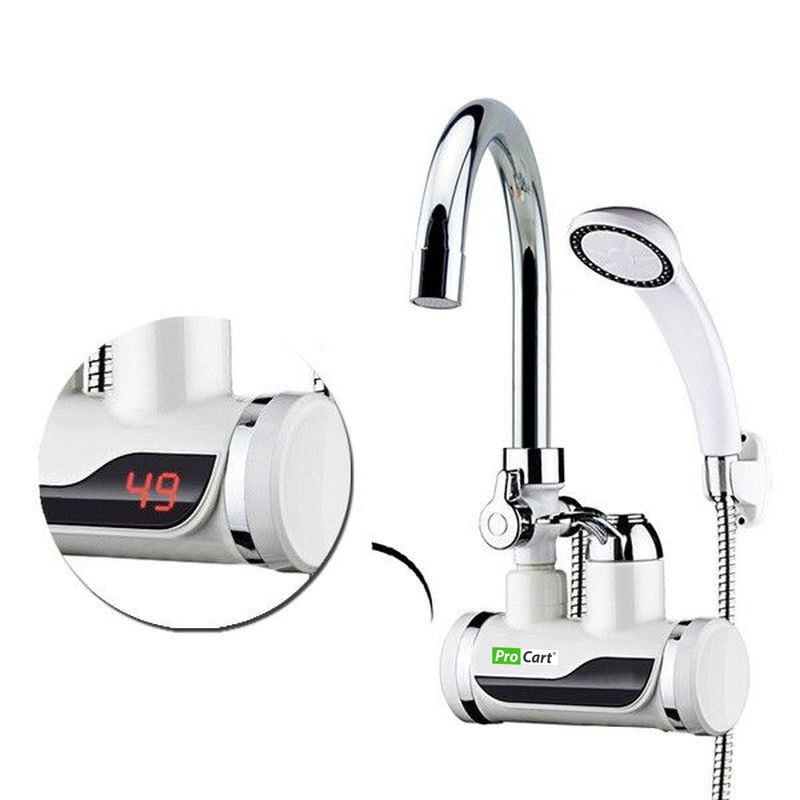 Robinet electric, 3000W, furtun para dus, afisaj LCD, montare perete, ProCart® - imagine 7